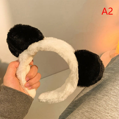 Plush Panda Ears Headband For Women Wash Face Holder Hair Accessory 🐼✨