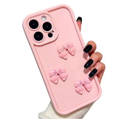 Kawaii 3D Pink Butterfly Silicone Phone Case 🦋✨ | Soft & Shockproof Cover for iPhone 16/15/14/13/12/11 Pro Max XS XR X 7 8 Plus SE 💖