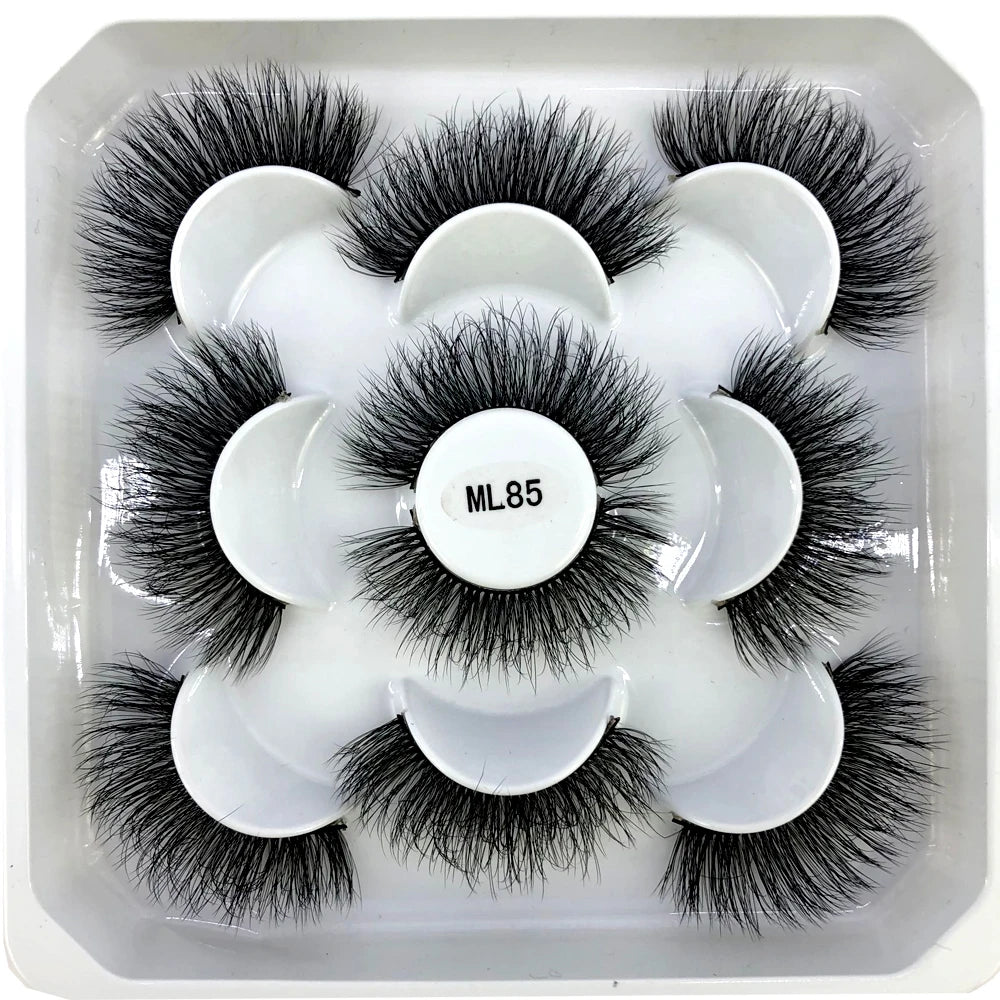 New 5 Pairs 8-25mm Natural 3D False Eyelashes Kit Mink Lashes Full Strip Look Whimsical Cute Glam 🌸✨