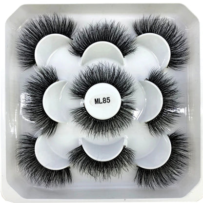 New 5 Pairs 8-25mm Natural 3D False Eyelashes Kit Mink Lashes Full Strip Look Whimsical Cute Glam 🌸✨