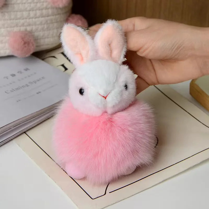 Adorable Fox Plush Key Chain Pendant With Rabbit Fur Ball For Car And Backpack 🦊