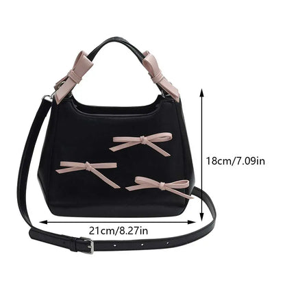 Kawaii Sweet Bow Mini Crossbody Bag 🎀✨ | Trendy PU Leather Tote for Girls | Aesthetic Clutch Handbag 💖