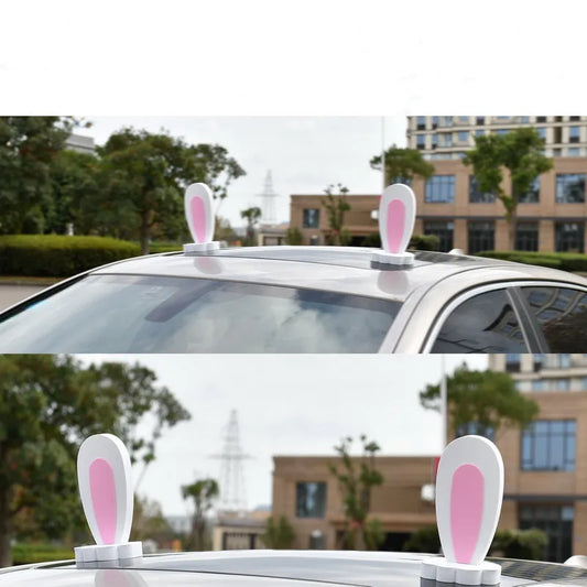 Kawaii 3D Cartoon Rabbit & Cat Ear Stickers 🐰🐱 | Cute EVA Foam Car Roof Decor Accessories 🌈💖