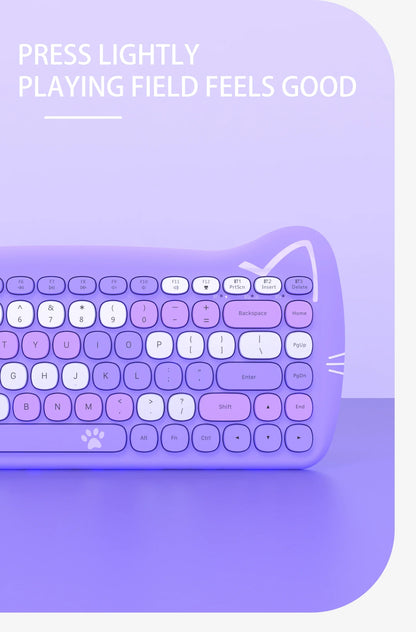 Kawaii AJAZZ 3060i Bluetooth Keyboard 🌸 84-Key Cute & Portable Wireless Design for PC 💕 Perfect Gift for Girls!