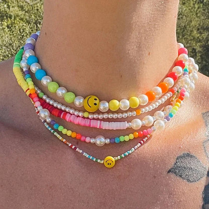 Whimsical Blossom Pearl Choker 🌸✨ Cute Colorful Beaded Necklace for Trendy Women! 🎀💖