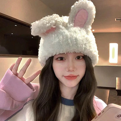 🐰 Cozy Kawaii Rabbit Ears Beanie 🎩 - Unisex Warm Hip Hop Hat for All Seasons! 🌟