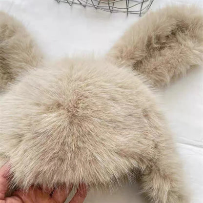 Kawaii Rabbit Ears Plush Winter Hat 🐰❄️ | Adorable Fisherman Style with Cozy Warmth!