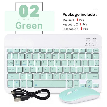 Cute & Compact 10-Inch Bluetooth Mouse & Spanish Keyboard Set for iPad & Tablets 🐾✨ Perfect for On-the-Go!