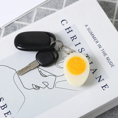 Kawaii Boiled Egg Keychain 🍳✨ Adorable PVC Pendant for Bags & Backpacks - Cute Charm Gift!
