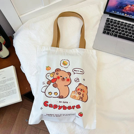 Kawaii Capybara Tote Bag 🐾