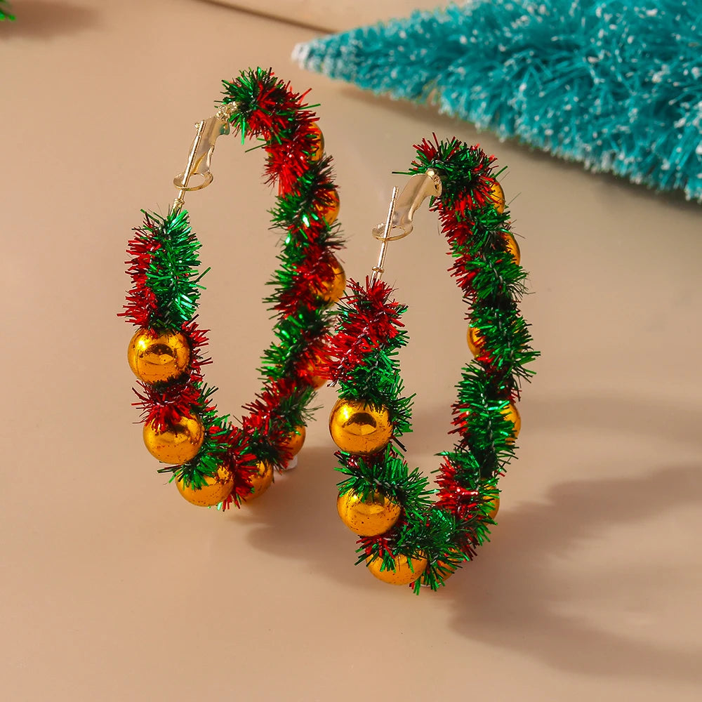Whimsical Christmas Wreath Garland Earrings For Women Holiday Jewelry Gift 🎄