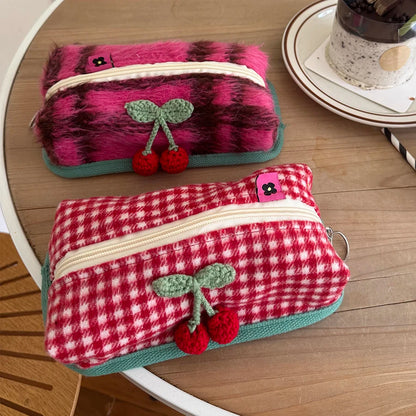 Kawaii Cherry Blossom Pencil Case 🌸✨ | Large Capacity Stationery Storage Bag 🖊️🎀