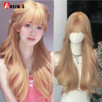 Cute Ombre Blonde & Black Double Ponytail Lolita Wig 🎀✨ - Kawaii Cosplay Hair with Bangs for Harajuku Style! 💖👸