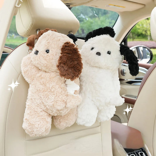 Kawaii Plush Car Tissue Holder 🐻✨ | Cute Hanging Tissue Case for Your Vehicle 🚗💖