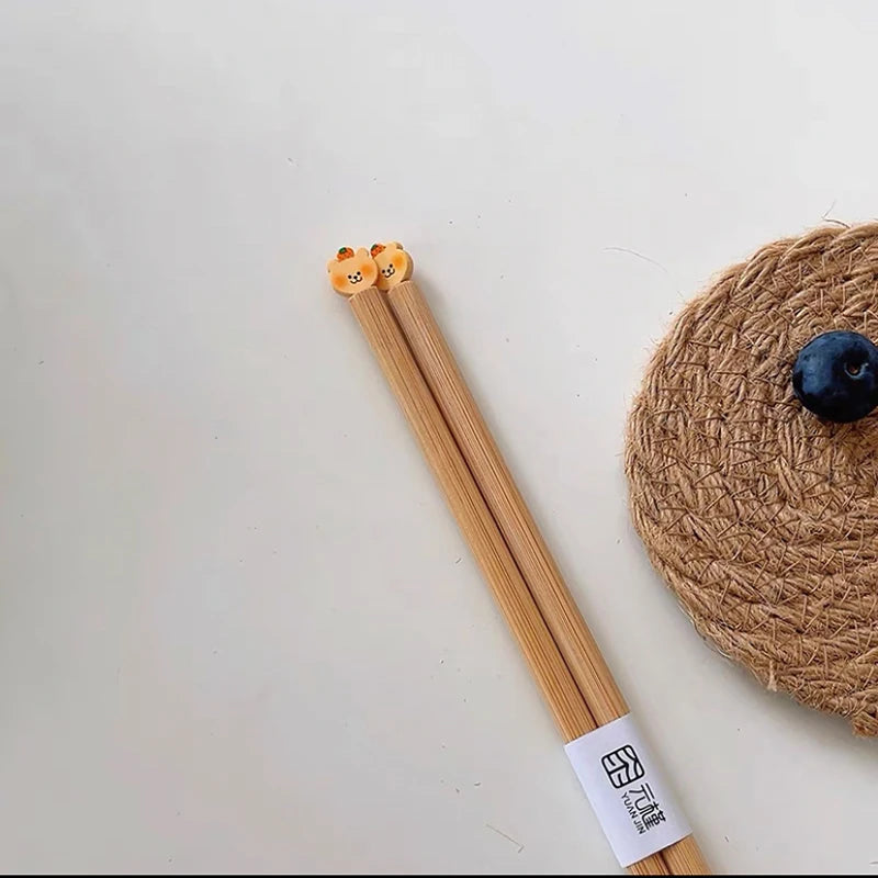 Bear-y Cute Bamboo Chopsticks 🐻🍣 - Delightful Dining Fun for All Ages! 🥢✨ - Pixie Quill