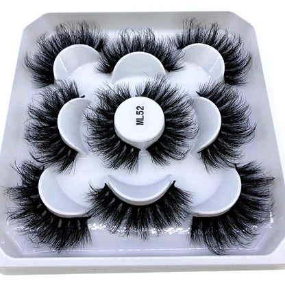 New 5 Pairs 8-25mm Natural 3D False Eyelashes Kit Mink Lashes Full Strip Look Whimsical Cute Glam 🌸✨