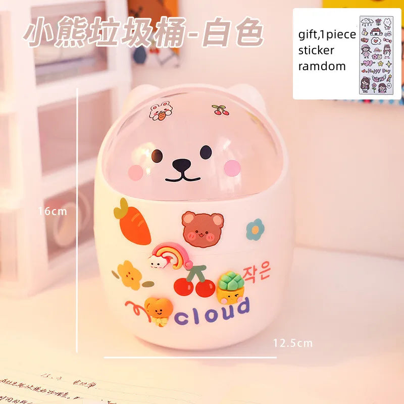 Kawaii Cartoon Makeup Organizer 🎀✨ - Creative Stationery Storage Box for Students & Office! 📚💖