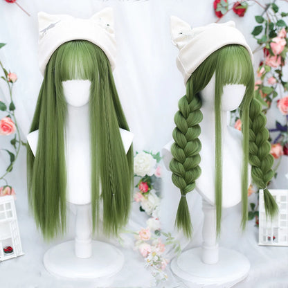 Cute Ombre Blonde & Black Double Ponytail Lolita Wig 🎀✨ - Kawaii Cosplay Hair with Bangs for Harajuku Style! 💖👸
