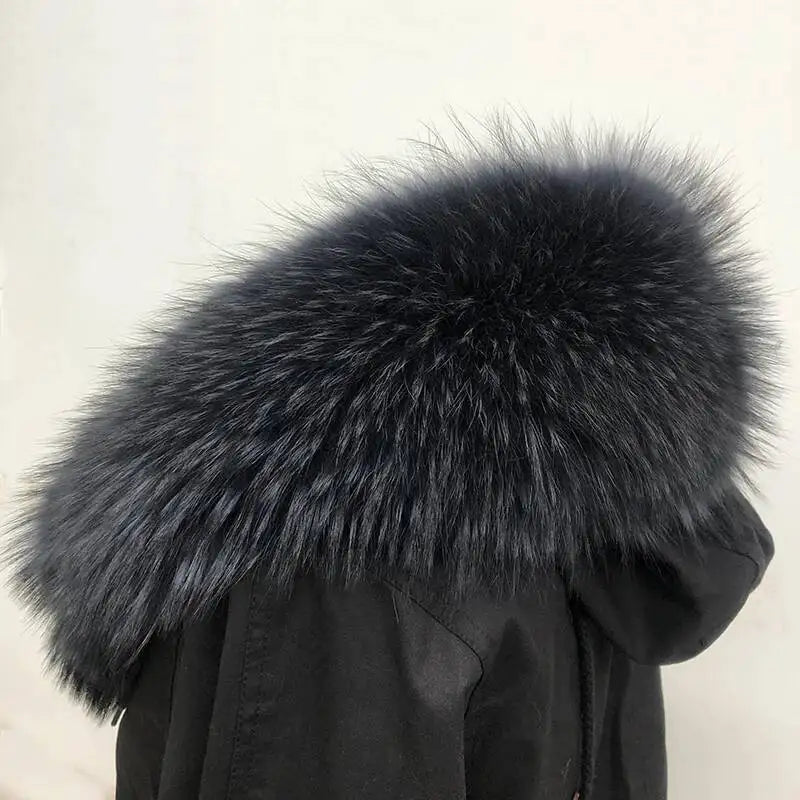Lux Raccoon Fur Collar Scarf For Women 🧣 Warm Winter Essential