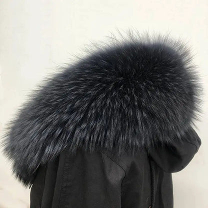 Lux Raccoon Fur Collar Scarf For Women 🧣 Warm Winter Essential