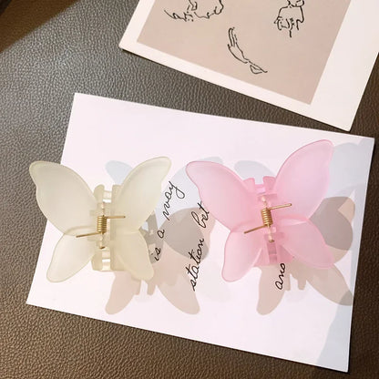Kawaii Butterfly Hair Clips 🦋✨ | Cute Matte Clear Hair Claws for Women & Girls | Adorable Korean Hair Accessories 🌸💖