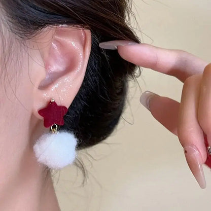 Charming Wine Red Bow Pearl Tassel Earrings 🎀🌟 | Kawaii 2024 Bridal Jewelry ✨