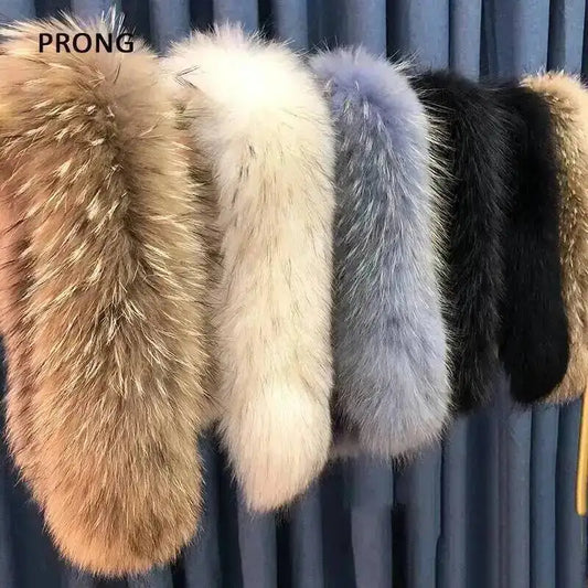 Lux Raccoon Fur Collar Scarf For Women 🧣 Warm Winter Essential