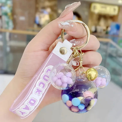 Adorable Cartoon Cat Claw Keychain 🌟✨ Floating Liquid Sand & Couples Pendant for Fun Car & Bag Decor! 🐾❤️ - Pixie Quill