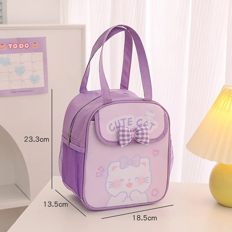 Adorable Kawaii Bunny Lunch Box 🍱💕 - Insulated Pink Bow Bento Bag for Kids & Students!