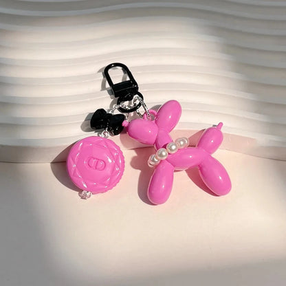 Kawaii Balloon Dog Keychain Models for Girls Sweet Ins Style Balloon Dog Phone Chain Key Buckle Accessories Bag Pendant Toys New