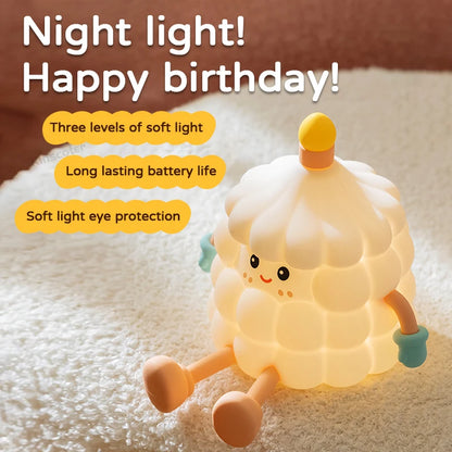 🌈 Kawaii Cloud Silicone Night Light ☁️ - Touch-Activated Lamp for Kids' Rooms 🎉 - Adorable Ambient Glow & Cartoon Decor ✨ - Perfect Holiday Gift! 🎁