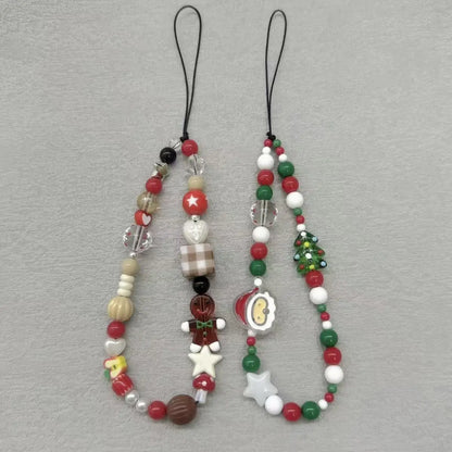 Whimsical Christmas Phone Chain Charm 🎄 Cute Wrist Strap Lanyard For IPhone