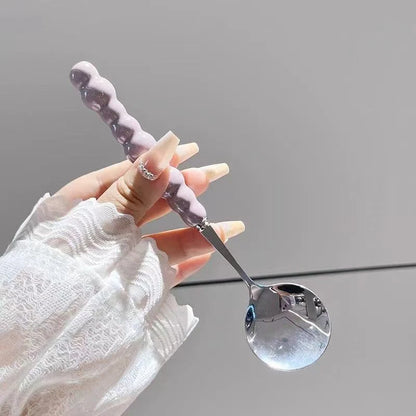 Kawaii Pearl Handle Spoon 🍦✨ | Adorable Stainless Steel Dessert Spoon for Ice Cream & Treats 🍰🌈