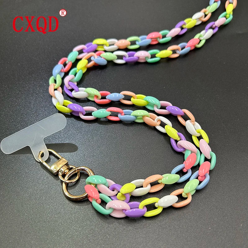 Cute 120cm Anti Lost Phone Lanyard Rope Colorful Acrylic Chain Gift Outdoor 🎀📱