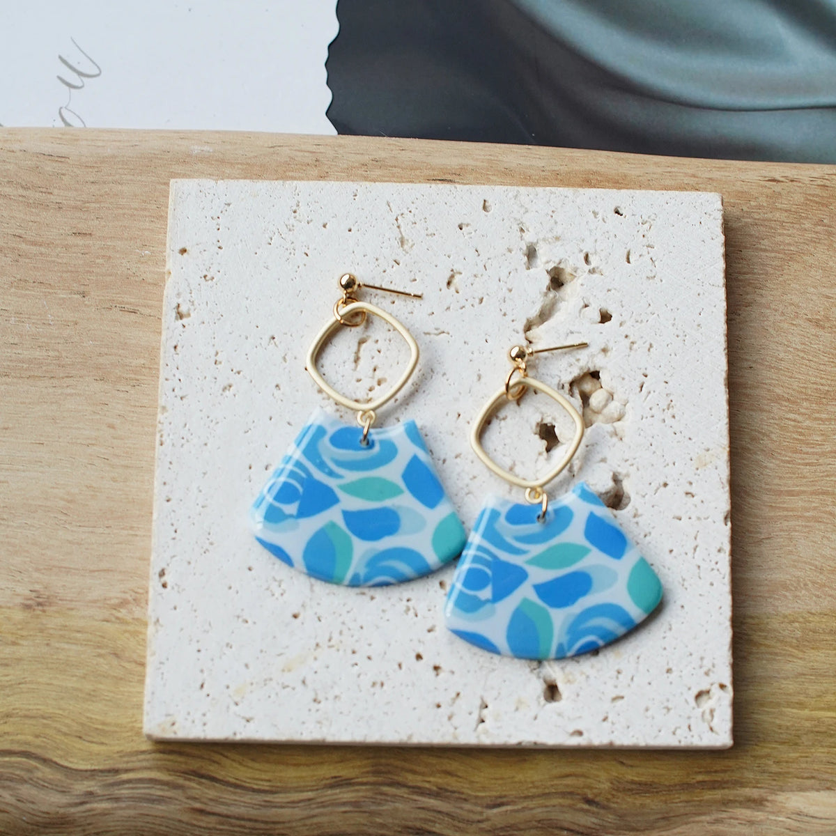 Trendy Fashion Rose Floral Dangle Pendant Enamel With Metal Parts Handmade Polymer Clay Earrings Sets Women's Accessories Gifts