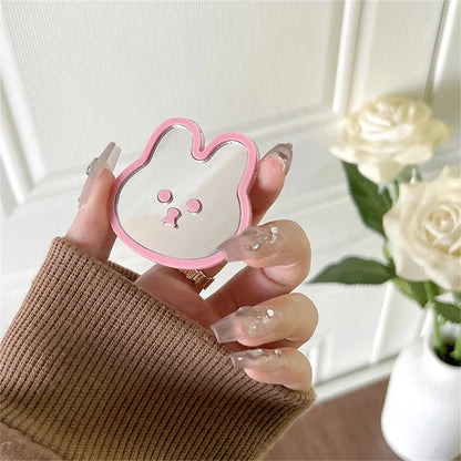 Kawaii Rabbit Mirror Grip Tok 🐰✨ | Adorable Foldable Phone Stand & Ring Holder for iPhone 📱💕