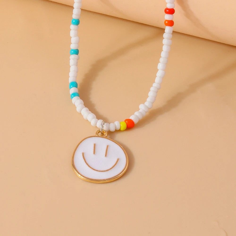 Kawaii Irregular Round Smile Face Necklace 🌈✨ - Perfect Gift for BFFs & Kids! 🎁💖