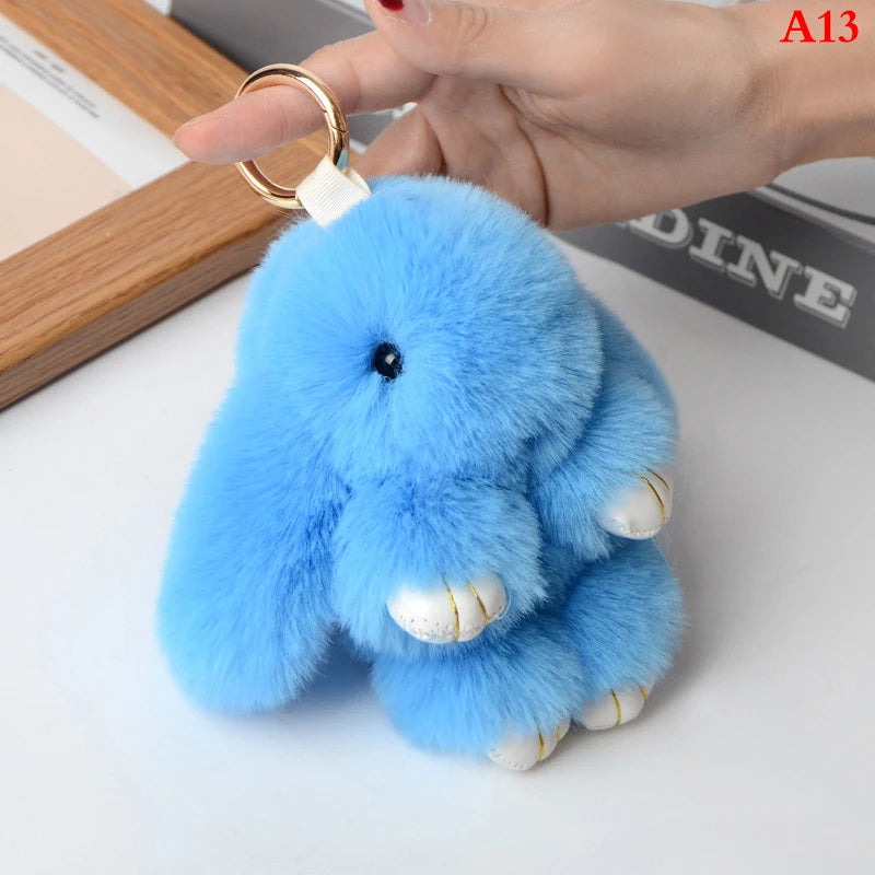 Fluffy Bunny Keychain 🐰✨ Adorable Pom Pom Charm for Bags & Keys! 🐇💖 - Pixie Quill