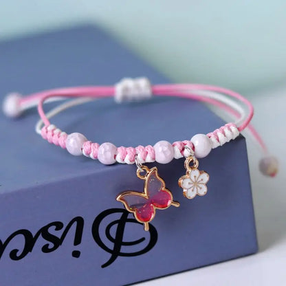 Sweet Cute Animal Cat Dog Paw Flower Bells Pendant Bracelets For Women Girls Simple Cartoon Rabbit Bracelet Friendship Jewelry