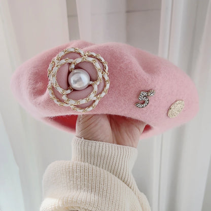 Flower Wool Beret For Women Winter Hat Cute Cozy Charm ❄️🧣