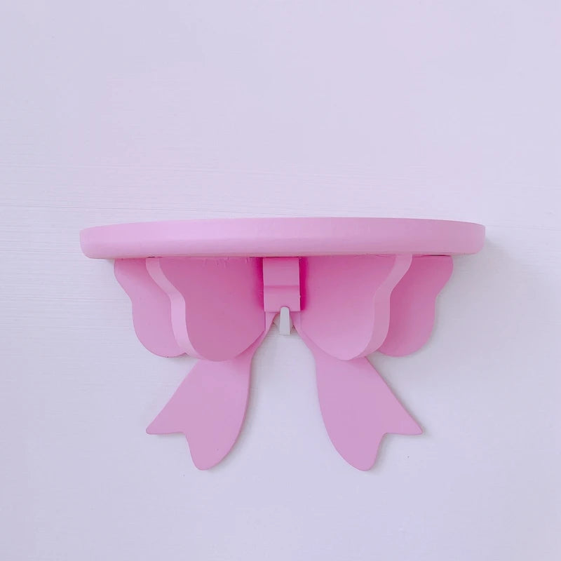 Kawaii Pink Bow Knot Wall Shelf 🎀✨ | Cute Decorative Storage Rack for Girls' Rooms 🌸✨