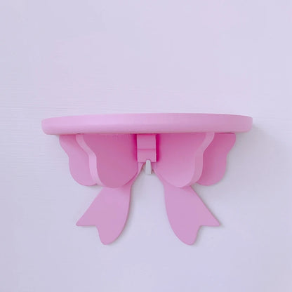 Kawaii Pink Bow Knot Wall Shelf 🎀✨ | Cute Decorative Storage Rack for Girls' Rooms 🌸✨