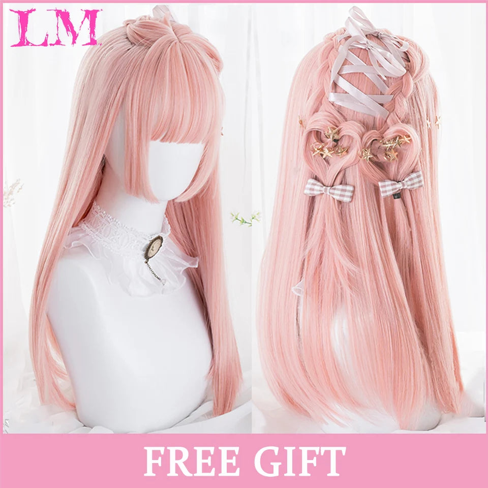 Kawaii Ombre Pink Wavy Wig 💖✨ | Heat Resistant Hair for Cosplay & Daily Fun! 🎀🌸