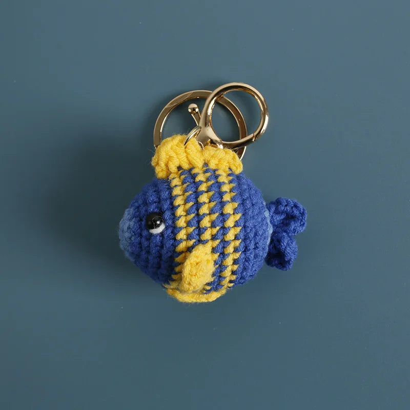 Cute Clown Fish Crochet Keychains For Bags, Handmade Goldfish Charm 🧶🐠