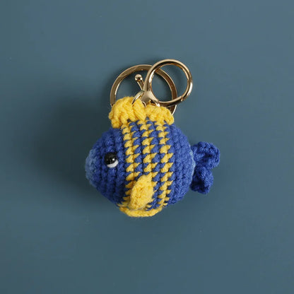 Cute Clown Fish Crochet Keychains For Bags, Handmade Goldfish Charm 🧶🐠