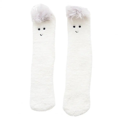 Kawaii Cozy Critter Socks 🐾🧦 | Fuzzy Fluffy Coral Fleece for Adults | Cute Cat, Rabbit, Alpaca & Giraffe Designs for Winter Warmth ❄️✨