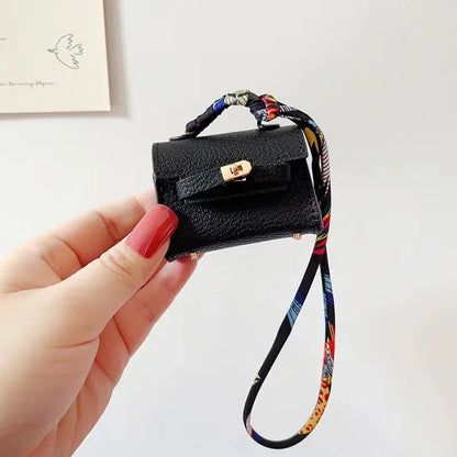 Kawaii Mini Leather Bag for AirPods & Galaxy Buds 🎧✨ - Adorable Charm Case!