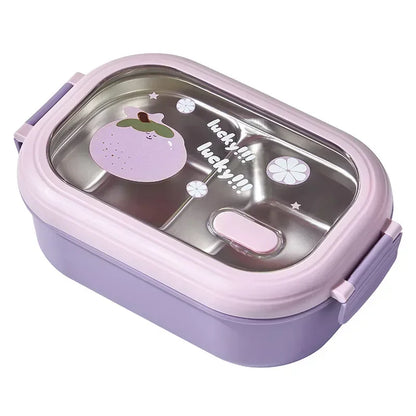 Kawaii Stainless Steel Bento Box 🥪✨ | Adorable Portable Lunch Container for Kids 🍱💖 | Sealed, Heatable & Eco-Friendly! 🌈