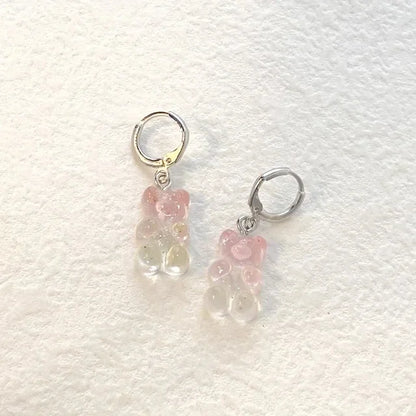 🌈 Sweet Rainbow Bear Dangle Earrings 🍬✨ Cute Acrylic Drop Jewelry for Trendy Girls! 🐻💖