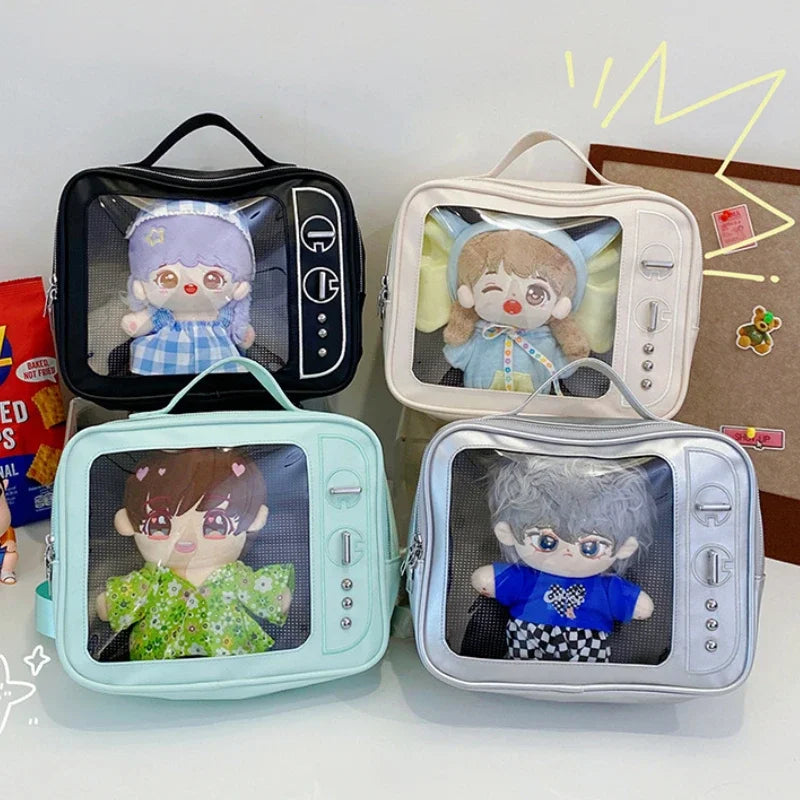 Adorable TV Design Ita Bag Ulzzang Style Crossbody With Transparent Pocket 👜